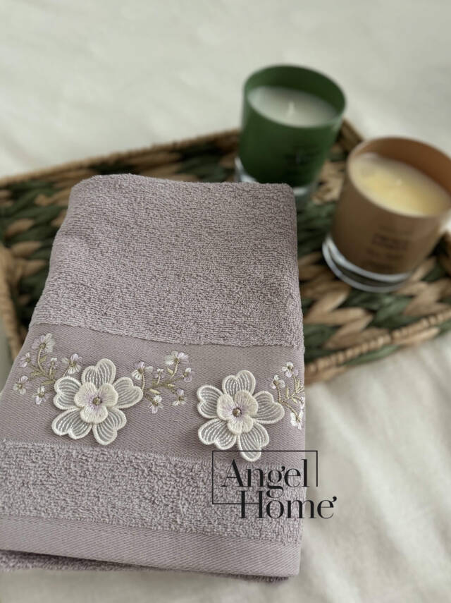 %100 pamuk 3D nakış işlemeli 50x90 cm yüz havlusu - 2