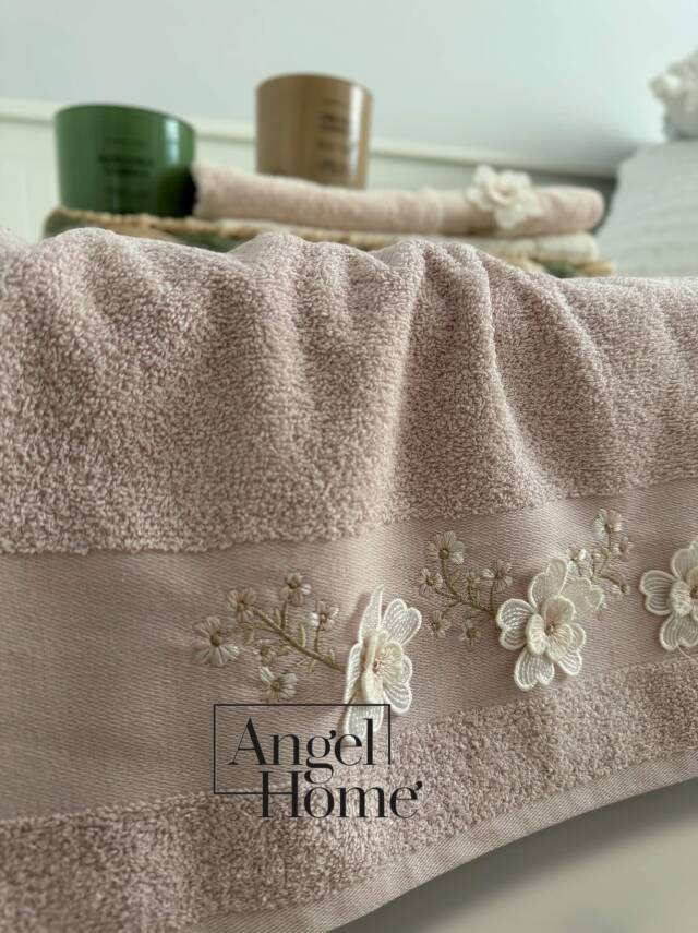 %100 pamuk 3D nakış işlemeli 50x90 cm yüz havlusu - 9