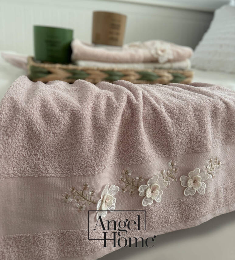 %100 pamuk 3D nakış işlemeli 50x90 cm yüz havlusu - 7