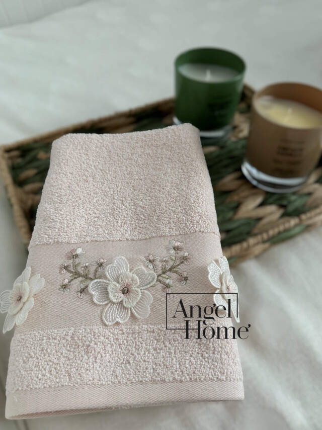 %100 pamuk 3D nakış işlemeli 50x90 cm yüz havlusu - 10