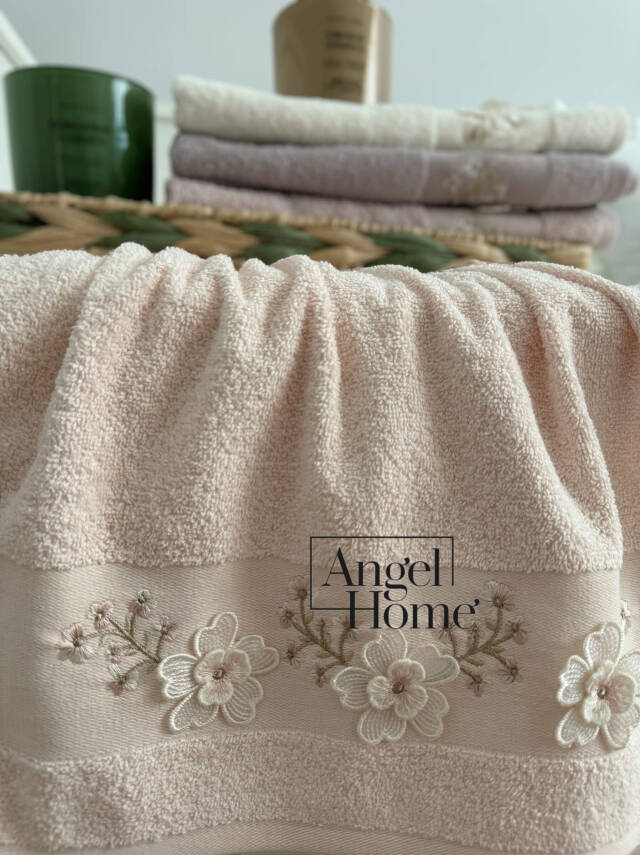 %100 pamuk 3D nakış işlemeli 50x90 cm yüz havlusu - 11