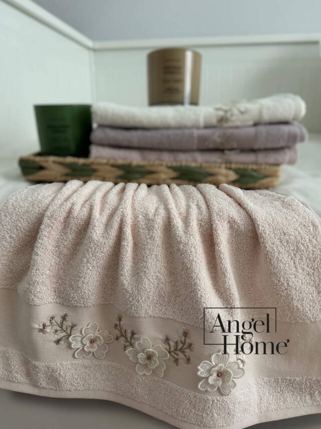 %100 pamuk 3D nakış işlemeli 50x90 cm yüz havlusu - 13