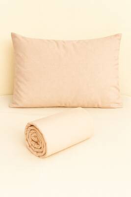 %100 Pamuk 63 Tel Çarşaf ve Yastık Kılıfı Seti 160x200 - Krem - 2