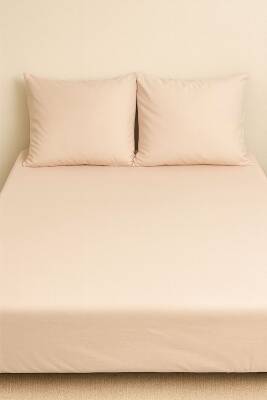 %100 Pamuk 63 Tel Çarşaf ve Yastık Kılıfı Seti 160x200 - Krem - Angel Home