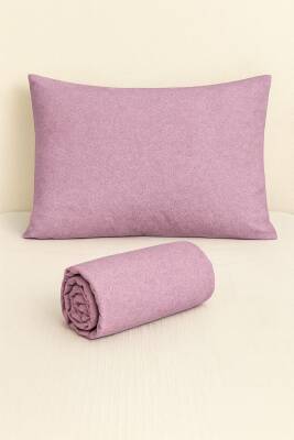 %100 Pamuk 63 Tel Çarşaf ve Yastık Kılıfı Seti 160x200 - Lavanta - 2
