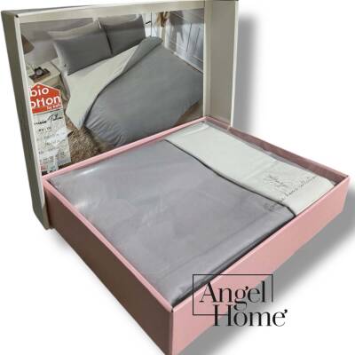 Çift Kişilik %100 Pamuk Ranforce Nevresim Takımı - Gri/Krem - 2