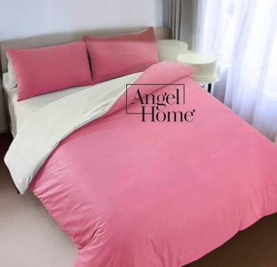 Çift Kişilik %100 Pamuk Ranforce Nevresim Takımı - Şekerpembe/Krem - BioCotton