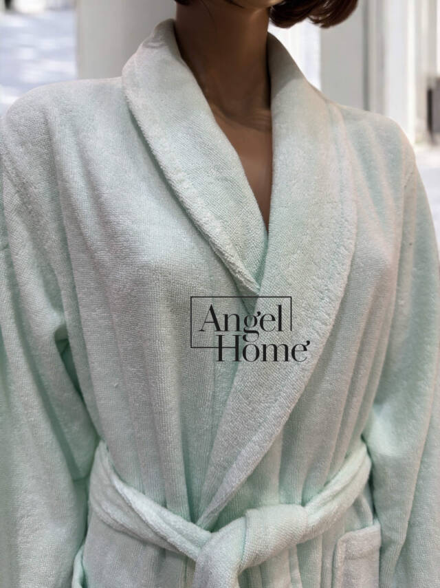 %100 Pamuk Turkuaz Rengi Unisex Banyo Bornozu – Yumuşak, Emilimli ve Konforlu - 4