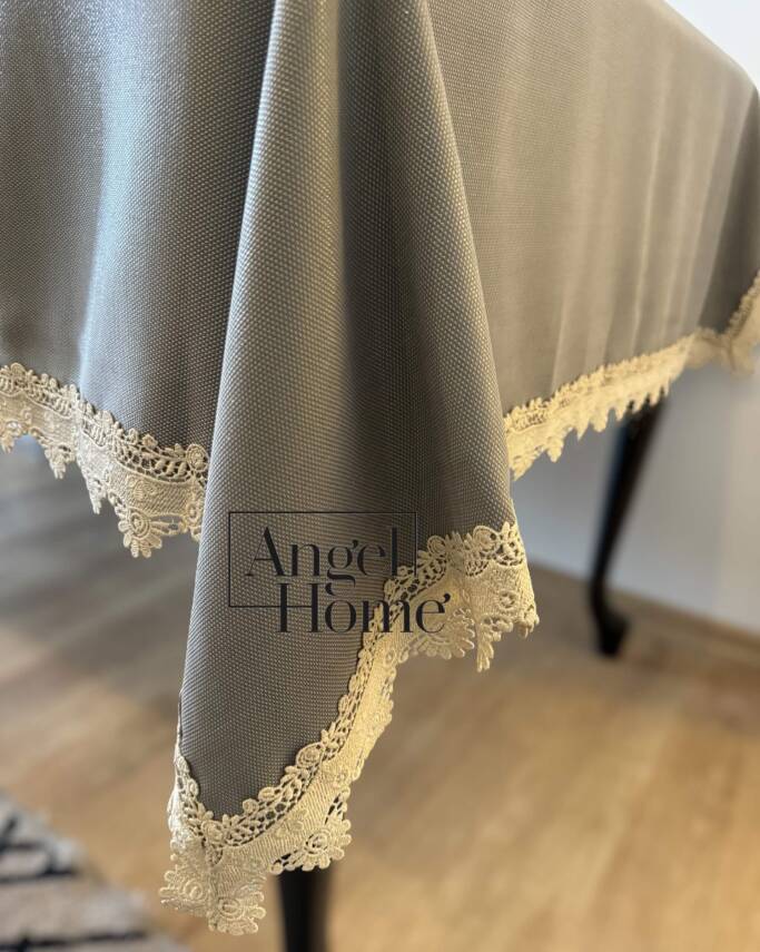 Keten Kumaş Güpürlü Dertsiz Masa Örtüsü - 120x160 cm | Leke Tutmaz & Şık Tasarım - 1