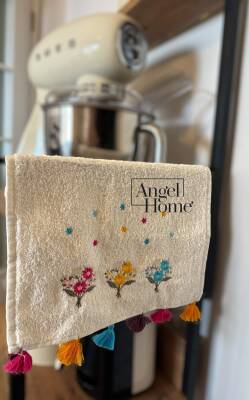 30x50 cm %100 Pamuk Püsküllü El ve Mutfak Havlusu – Yumuşak, Dayanıklı ve Emilimli - Angel Home