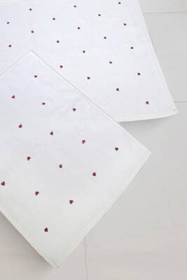 Amore %100 Pamuk 2'li Paspas Seti Küçük ve Büyük Boy - Beyaz - 2