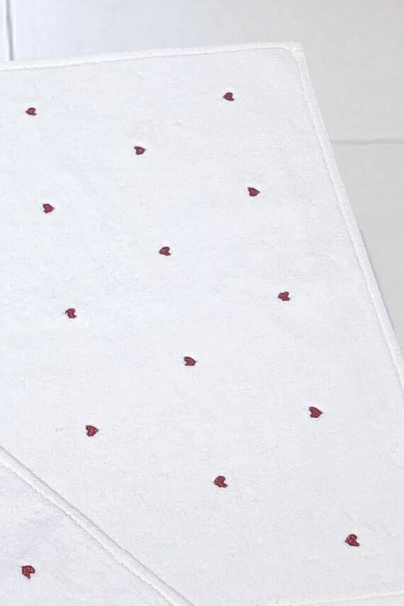 Amore %100 Pamuk 2'li Paspas Seti Küçük ve Büyük Boy - Beyaz - 3