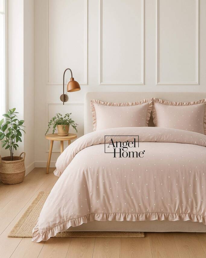 Amore Pamuk Saten Kalpli Çift Kişilik Nevresim Takımı | 6 Parça Set Vizon - 1