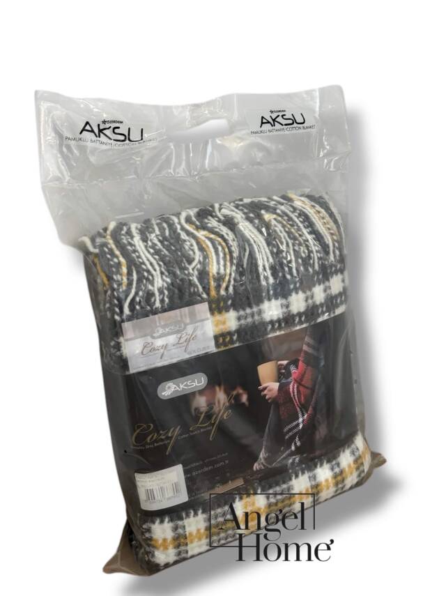 Antrasit Pamuklu Scotch TV Battaniyesi – 130x170 cm - 3