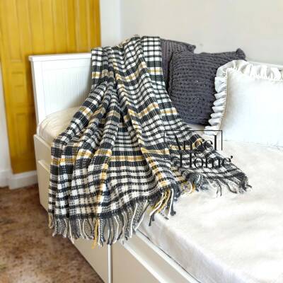 Antrasit Pamuklu Scotch TV Battaniyesi – 130x170 cm - Aksu