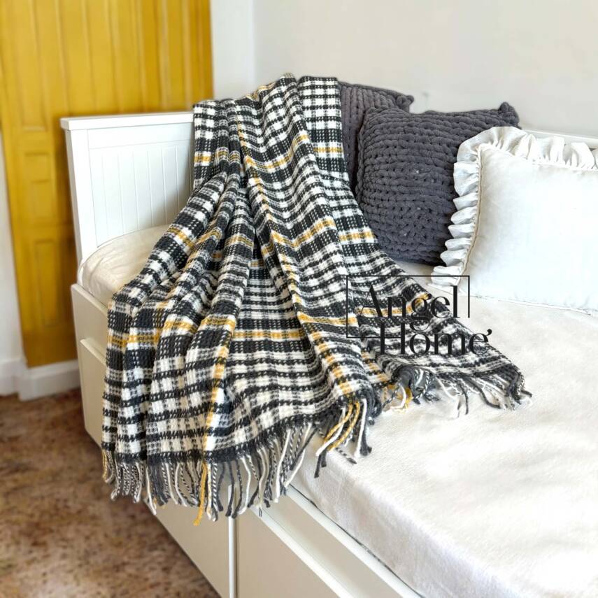 Antrasit Pamuklu Scotch TV Battaniyesi – 130x170 cm - 1