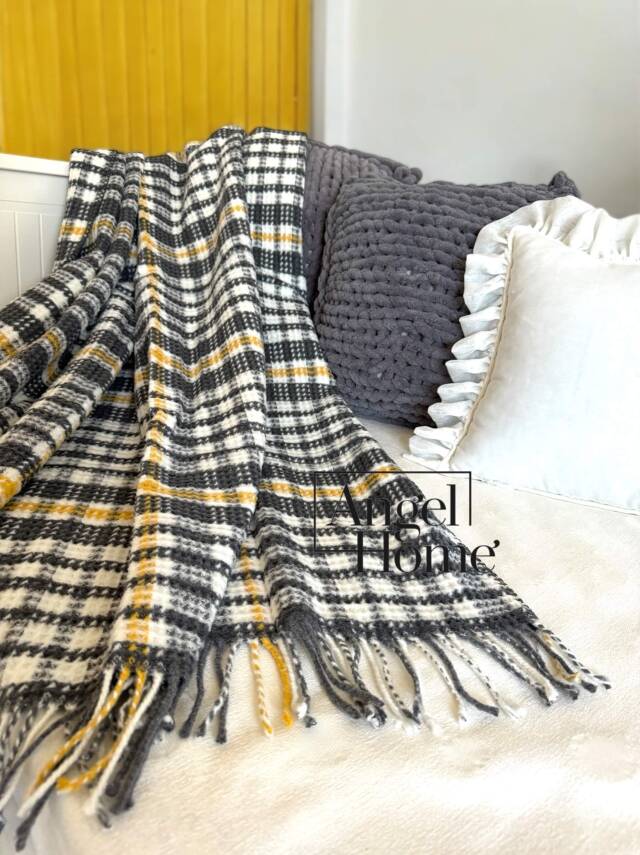 Antrasit Pamuklu Scotch TV Battaniyesi – 130x170 cm - 2