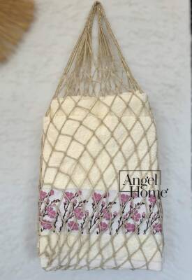 Çiçek Motifli Havlu Seti - Pembe - Angel Home