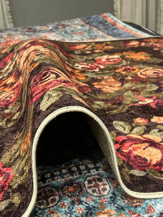 Brillant Kaymaz Taban Makine Yıkanabilir Halı - Ufuk Kahve - 3