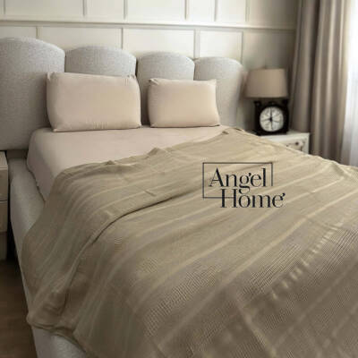 Çift Kişilik 200x230 Pamuklu Tek Pike – Haki - Angel Home