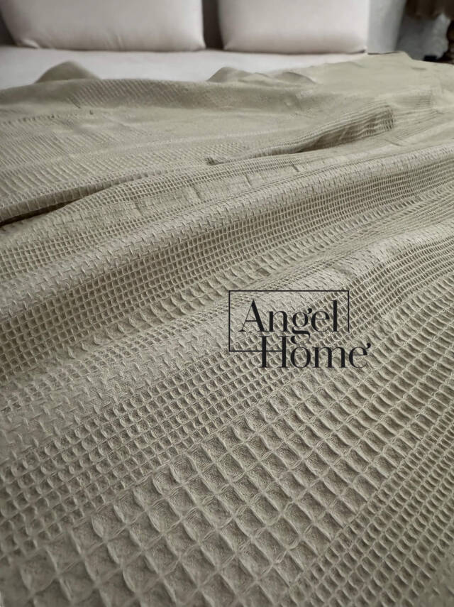 Çift Kişilik 200x230 Pamuklu Tek Pike – Haki - 2