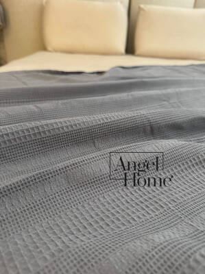 Çift Kişilik 200x230 Pamuklu Tek Pike – Gri - 2