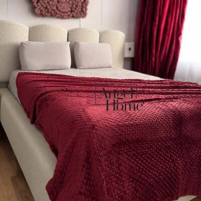 Çift Kişilik Tomurcuk Battaniye - Bordo - Aksu