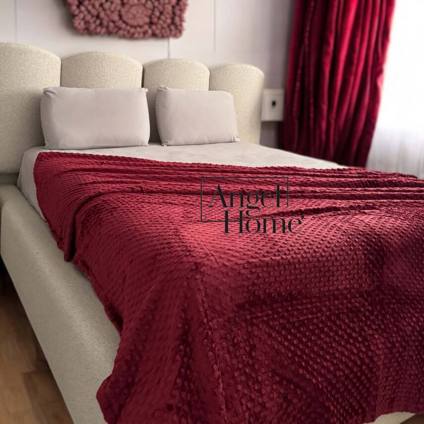 Çift Kişilik Tomurcuk Battaniye - Bordo - 1