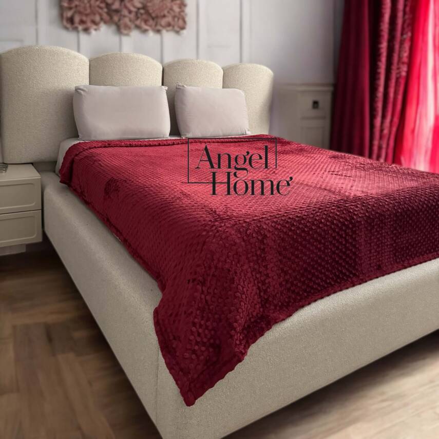 Çift Kişilik Tomurcuk Battaniye - Bordo - 2