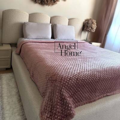 Çift Kişilik Tomurcuk Battaniye - Gül Kurusu - 2