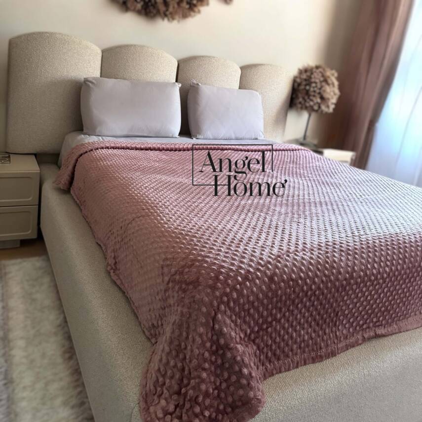 Çift Kişilik Tomurcuk Battaniye - Gül Kurusu - 2