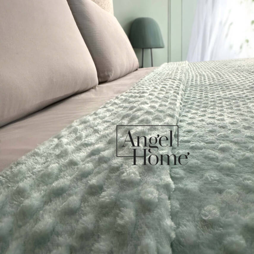 Çift Kişilik Tomurcuk Battaniye - Su Yeşili - 3