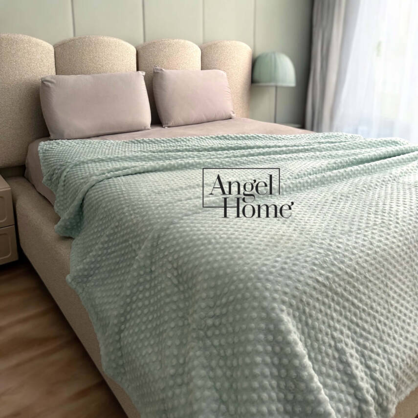 Çift Kişilik Tomurcuk Battaniye - Su Yeşili - 1