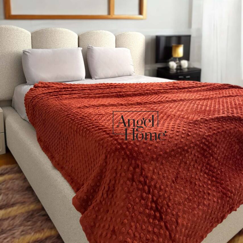 Çift Kişilik Tomurcuk Battaniye - Kiremit - 1