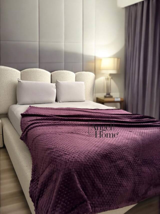 Çift Kişilik Tomurcuk Battaniye - Mürdüm - 1