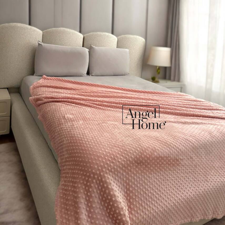 Çift Kişilik Tomurcuk Battaniye - Pudra - 1