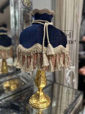 Ferforje Ayaklı Kadife Abajur | Şık ve Kolay Temizlenebilir Tasarım - Angel Home