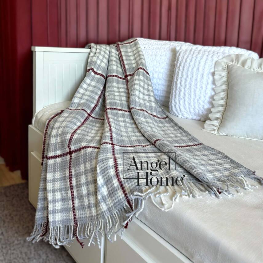 Gri Pamuklu Scotch TV Battaniyesi – 130x170 cm - 1