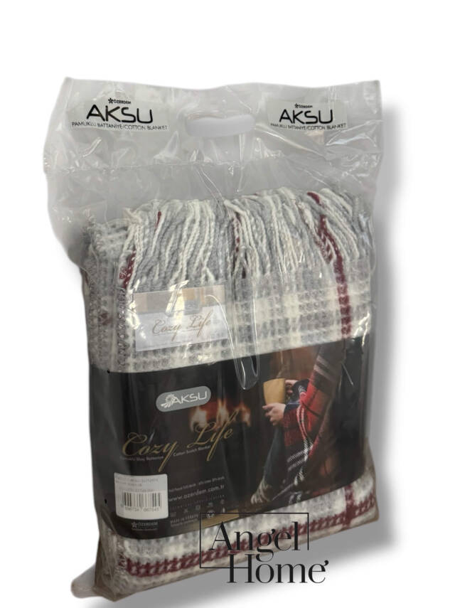 Gri Pamuklu Scotch TV Battaniyesi – 130x170 cm - 3