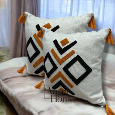 2'li Punch Kırlent Kılıfı 40 x 40 - Geometrical - Angel Home