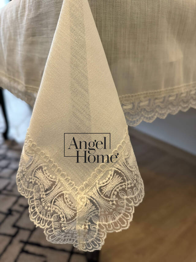Jute Model Dertsiz Katen Masa Örtüsü - Krem - 2