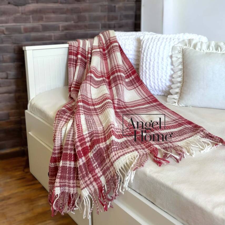 Nar Çiçeği Pamuklu Scotch TV Battaniyesi – 130x170 cm - 1