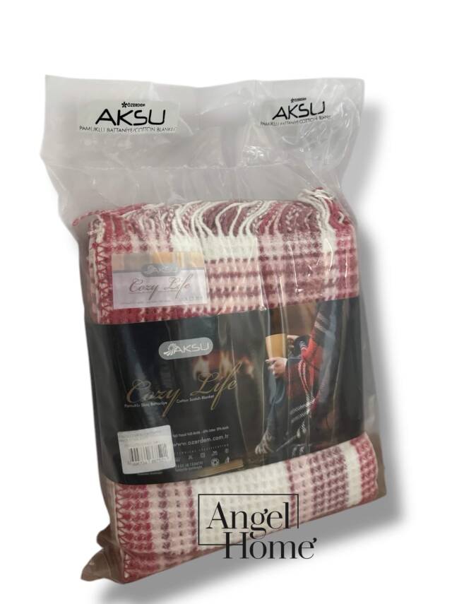 Nar Çiçeği Pamuklu Scotch TV Battaniyesi – 130x170 cm - 3