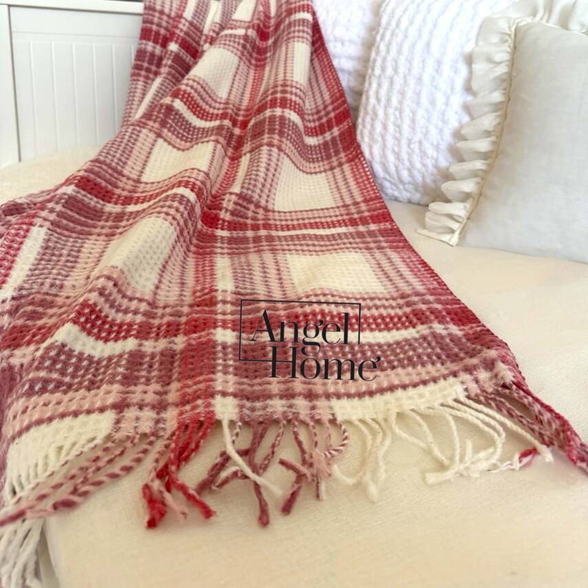 Nar Çiçeği Pamuklu Scotch TV Battaniyesi – 130x170 cm - 2