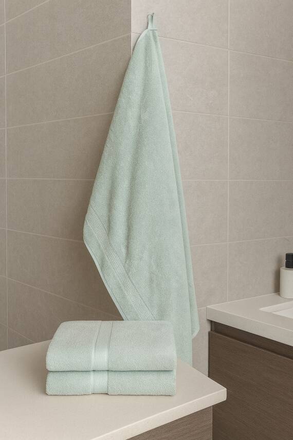 Nazik Home 100x150 cm %100 Pamuk Banyo Havlusu Yumuşak Dokunuş, Büyük Konfor - Mint - 1