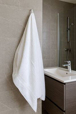 Nazik Home 100x150 cm %100 Pamuk Banyo Havlusu Yumuşak Dokunuş, Büyük Konfor - Beyaz - 2