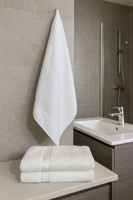 Nazik Home 100x150 cm %100 Pamuk Banyo Havlusu Yumuşak Dokunuş, Büyük Konfor - Beyaz - Nazik Home