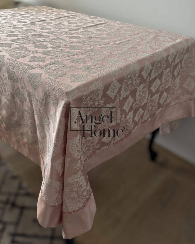Royal Home Dertsiz Leke Tutmaz 160x220 8 Kişilik Masa Örtüsü - Pudra - 1