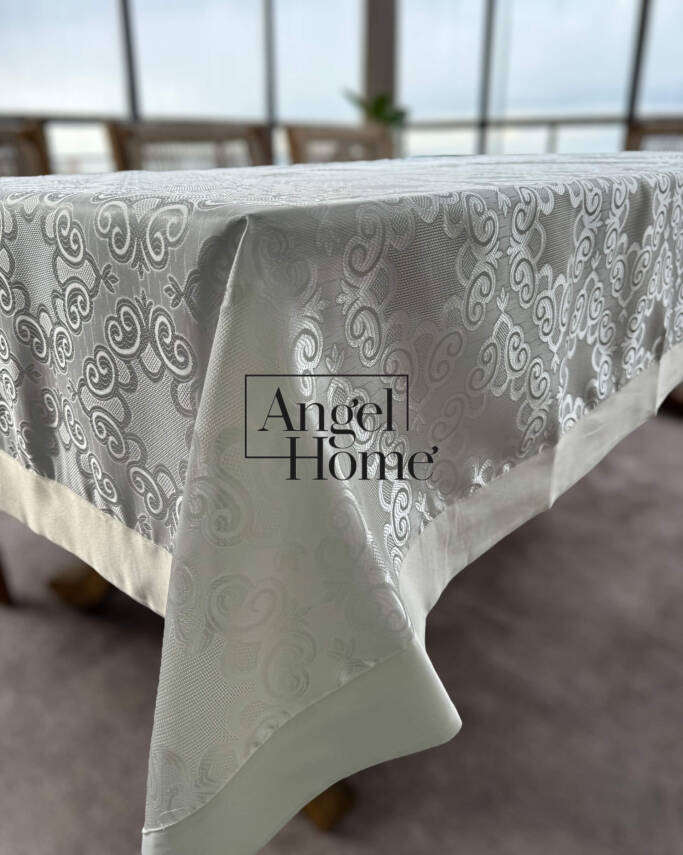 Royal Home 160x220 Yonca Dertsiz Leke Tutmaz 8 kişilik Masa Örtüsü - Krem - 1