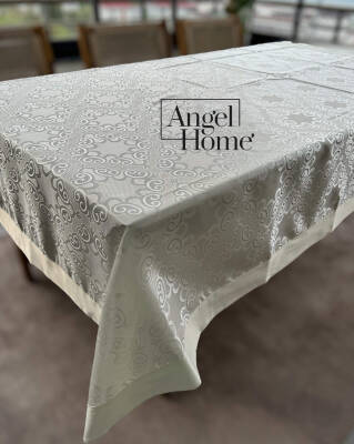 Royal Home 160x220 Yonca Dertsiz Leke Tutmaz 8 kişilik Masa Örtüsü - Krem - 2
